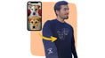 Load image into Gallery viewer, Sample mockup of a custom embroidered adults sweatshirt with line art of a dog.
