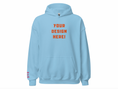 Load image into Gallery viewer, Custom adults embroidered light pink hoodie. Sleeve text is customizable. 
