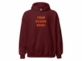 Load image into Gallery viewer, Custom adults embroidered red hoodie. Sleeve text is customizable. 
