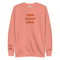 Load image into Gallery viewer, Custom adults embroidered white sweatshirt. Sleeve text is customizable. 

